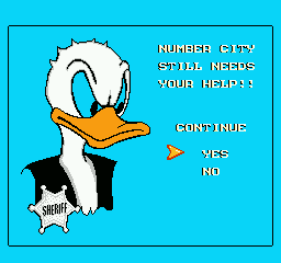 Mickey's Adventures in Numberland (NES) screenshot: Continue screen