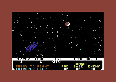 Neutral Zone (Commodore 64) screenshot: Viewing outer space