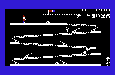 Cannonball Blitz (VIC-20) screenshot: Ouch, I've been hit with a cannonball!