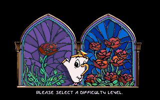 Disney's Beauty and the Beast (DOS) screenshot: Difficulty Selection