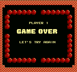 Flappy (NES) screenshot: Game over