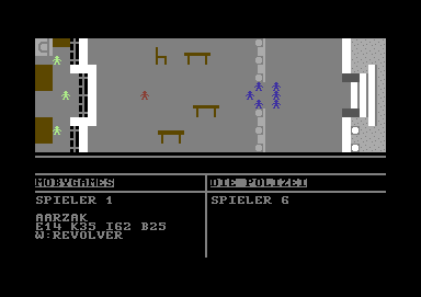 Mafia (Commodore 64) screenshot: I didn't succeed and now the cops are here