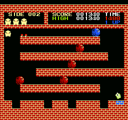 Flappy (NES) screenshot: The second level or side as the game calls it.