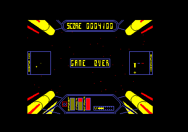Starstrike II (Amstrad CPC) screenshot: I was destroyed.
