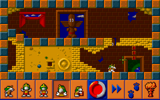 The Lemmings Chronicles (DOS) screenshot: Egyptian level