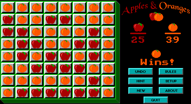 Apples & Oranges (DOS) screenshot: This is why I hate oranges! :(