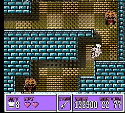 Panic Restaurant (NES) screenshot: The last stage is a bit spooky.