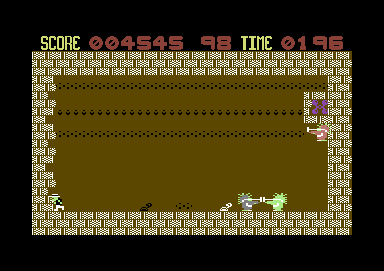 Fearless Fred and the Factory of Doom (Commodore 64) screenshot: Room 3