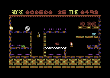 Fearless Fred and the Factory of Doom (Commodore 64) screenshot: Room 7