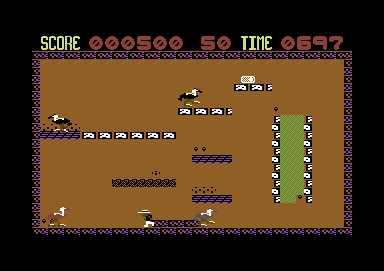 Fearless Fred and the Factory of Doom (Commodore 64) screenshot: Room 8