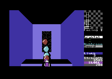 Gates of Dawn (Commodore 64) screenshot: Four balls block the way north