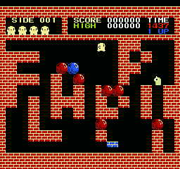 Flappy (NES) screenshot: Flappy defying gravity.