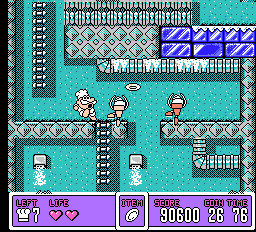 Panic Restaurant (NES) screenshot: Dancing ice cream cones