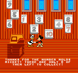 Mickey's Adventures in Numberland (NES) screenshot: Between level intermissions