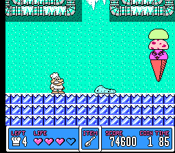 Panic Restaurant (NES) screenshot: Level 5 boss
