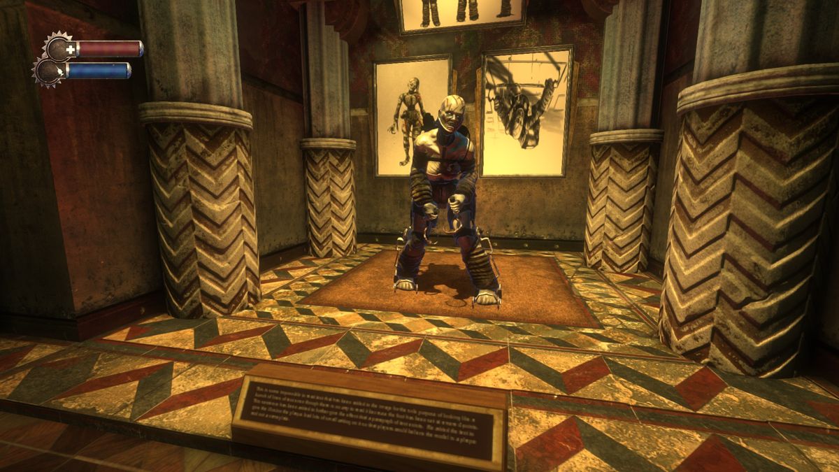 BioShock: Remastered (Windows) screenshot: The museum features characters that were not included in the retail version of the game, you can also find early concepts of these models.