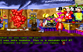 Bud Tucker in Double Trouble (DOS) screenshot: Museum curator