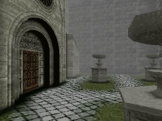Shadowgate 64: Trials of the Four Towers (Nintendo 64) screenshot: In front of a cathedral
