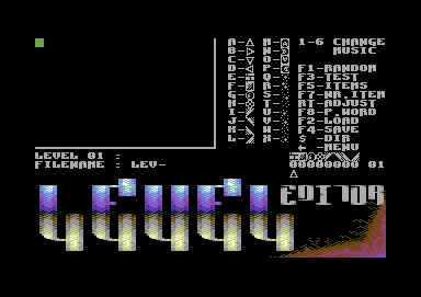 Nova 2 (Commodore 64) screenshot: The level editor