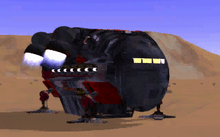 Z (DOS) screenshot: Successfully landed on the desert planet.