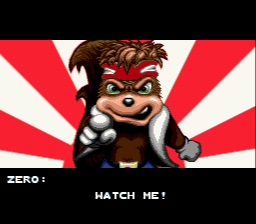 Zero the Kamikaze Squirrel (Genesis) screenshot: Zero says: "Watch me!"