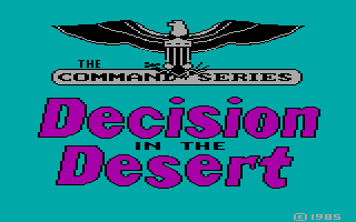 Decision in the Desert (PC Booter) screenshot: Title screen