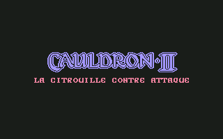 Cauldron II: The Pumpkin Strikes Back (Commodore 64) screenshot: Title screen (French)
