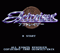 ActRaiser (SNES) screenshot: Title screen (Japan)