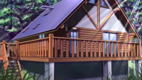 Never7: The End of Infinity (PSP) screenshot: Nice summer house.