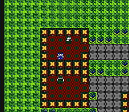 Hoshi o Miru Hito (NES) screenshot: The inhabitants of all the towns dig yellow wallpaper.