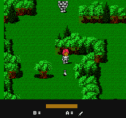 Day Dreamin' Davey (NES) screenshot: About to pick up a potion.