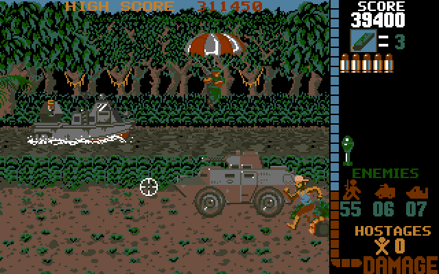 Operation Wolf (DOS) screenshot: Somewhere in the jungle - MCGA/VGA