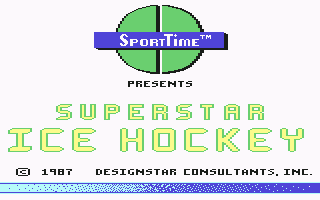 Superstar Ice Hockey (Commodore 64) screenshot: Title screen