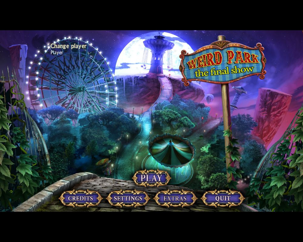 Weird Park: The Final Show (Windows) screenshot: Title and main menu