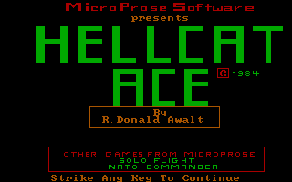 Hellcat Ace (PC Booter) screenshot: Title screen