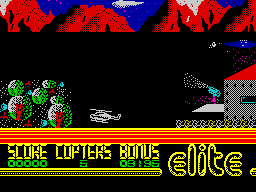Airwolf (ZX Spectrum) screenshot: Starting position