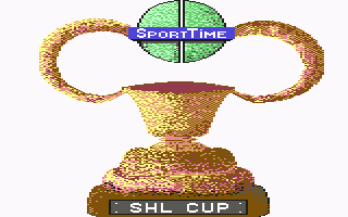 Superstar Ice Hockey (Commodore 64) screenshot: The SHL Cup. What you're striving for.