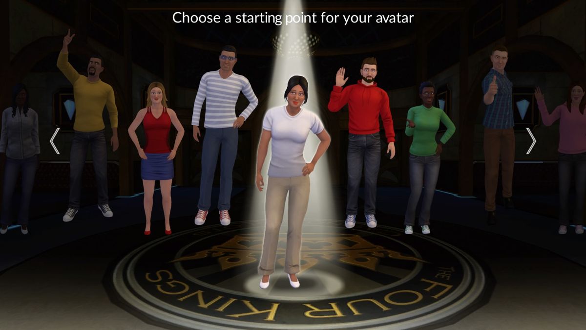 The Four Kings: Casino and Slots (PlayStation 4) screenshot: Avatar selection