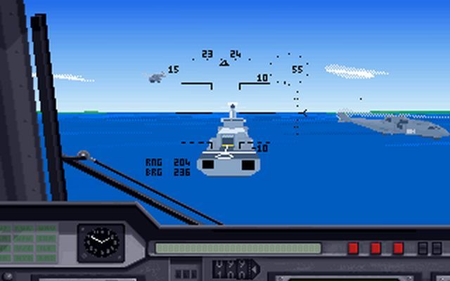 Merlin Challenge (DOS) screenshot: Approaching the ship