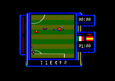 Michel Futbol Master + Super Skills (Amstrad CPC) screenshot: Time's up.