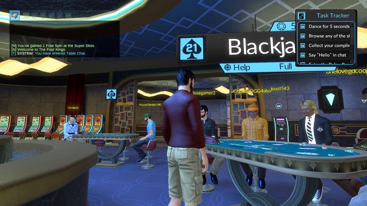 The Four Kings: Casino and Slots (PlayStation 4) screenshot: This blackjack table is full, cannot join here