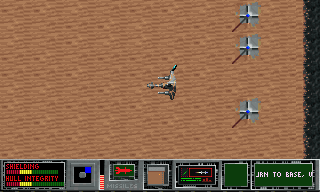 Traffic Department 2192 (DOS) screenshot: Gliding around the bunker zones.