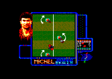 Michel Futbol Master + Super Skills (Amstrad CPC) screenshot: I need to dribble around these "opponents".