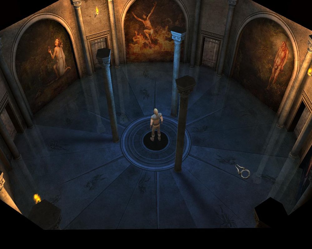 Daemonica (Windows) screenshot: You are here, in the Temple, to talk to someone who has died.