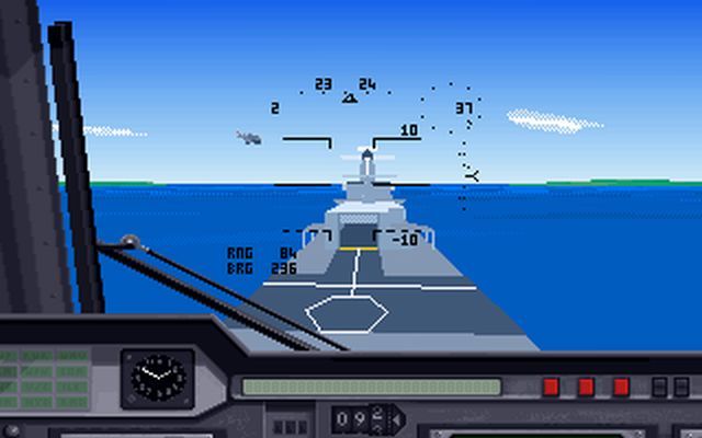 Merlin Challenge (DOS) screenshot: Preparing to land