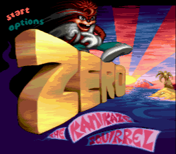 Zero the Kamikaze Squirrel (Genesis) screenshot: Zero, the game's title