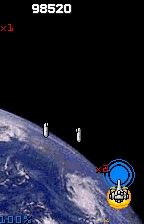 Judgement Silversword: Rebirth Edition (WonderSwan Color) screenshot: Shield absorbing a missile.