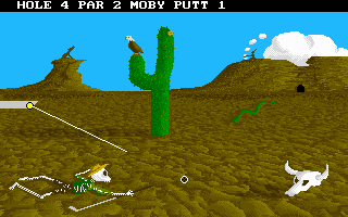 Hole-In-One Miniature Golf (DOS) screenshot: One dead golfer...