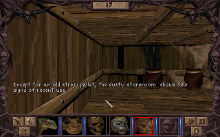 World of Aden: Thunderscape (DOS) screenshot: Exploring indoors!