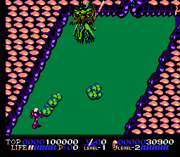 Isolated Warrior (NES) screenshot: Miniboss, halfway through the first level